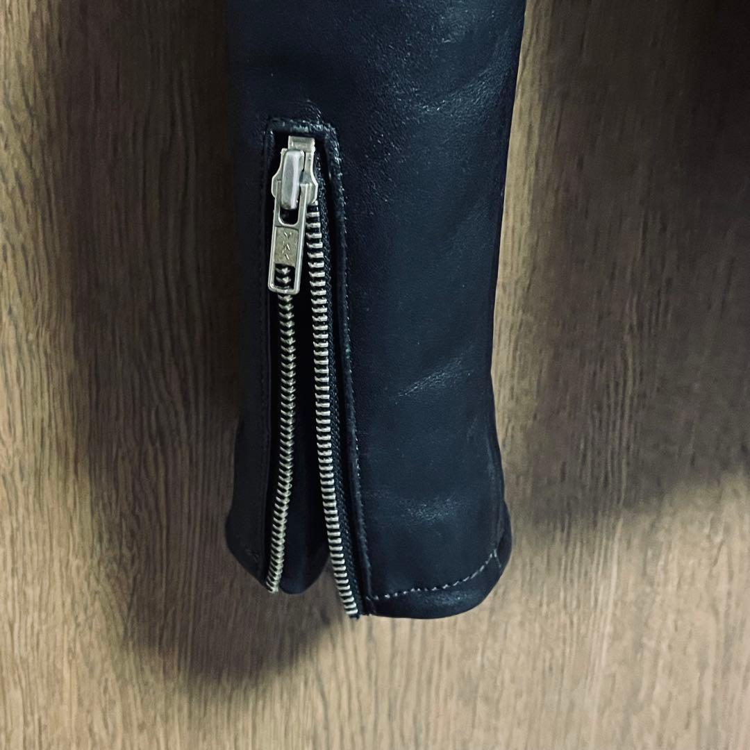 TRICKYシングル ライダースレザー／本革ジャケット／サイズM