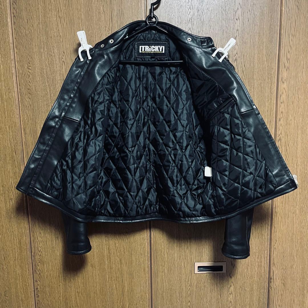 TRICKYシングル ライダースレザー／本革ジャケット／サイズM