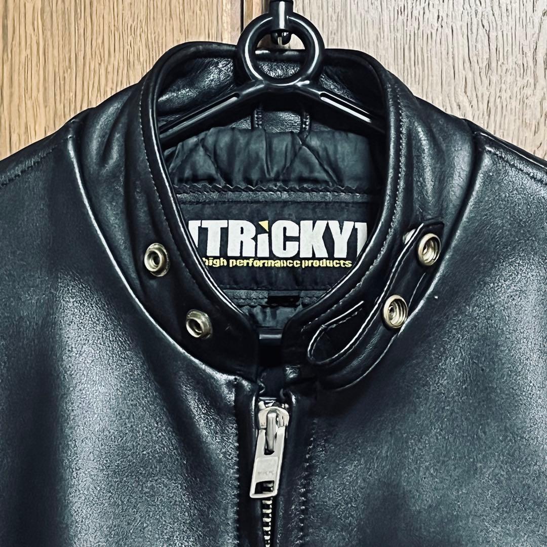 TRICKYシングル ライダースレザー／本革ジャケット／サイズM