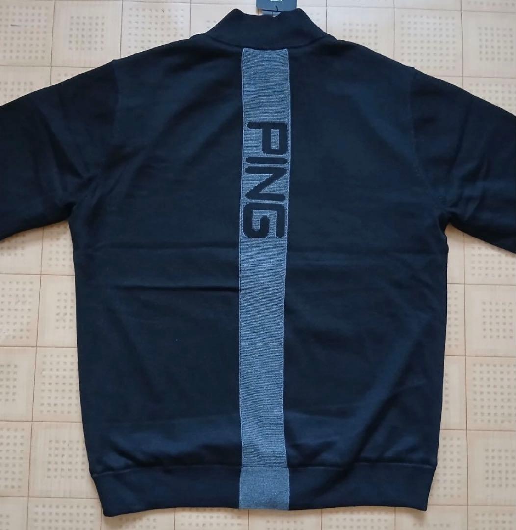 M ☆新品タグ付☆ ピン ニットブルゾン リバーシブル　メンズ　ゴルフ　ブラック