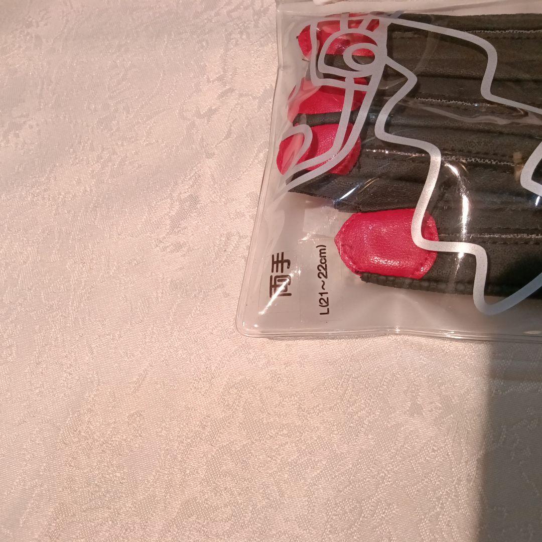 MU SPORTS ゴルフグローブ 手袋 Ｌ 21〜22cm　ブラック/レッド