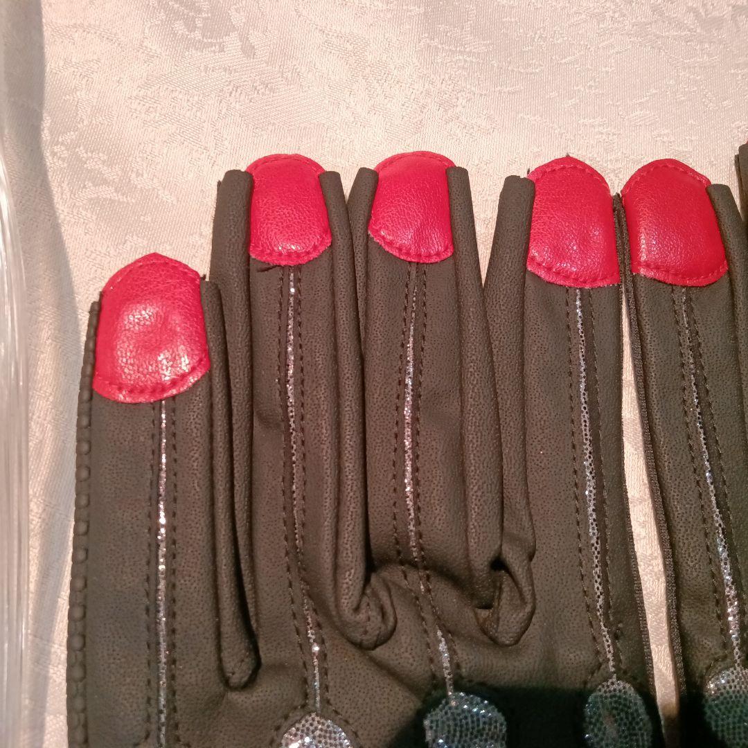 MU SPORTS ゴルフグローブ 手袋 Ｌ 21〜22cm　ブラック/レッド