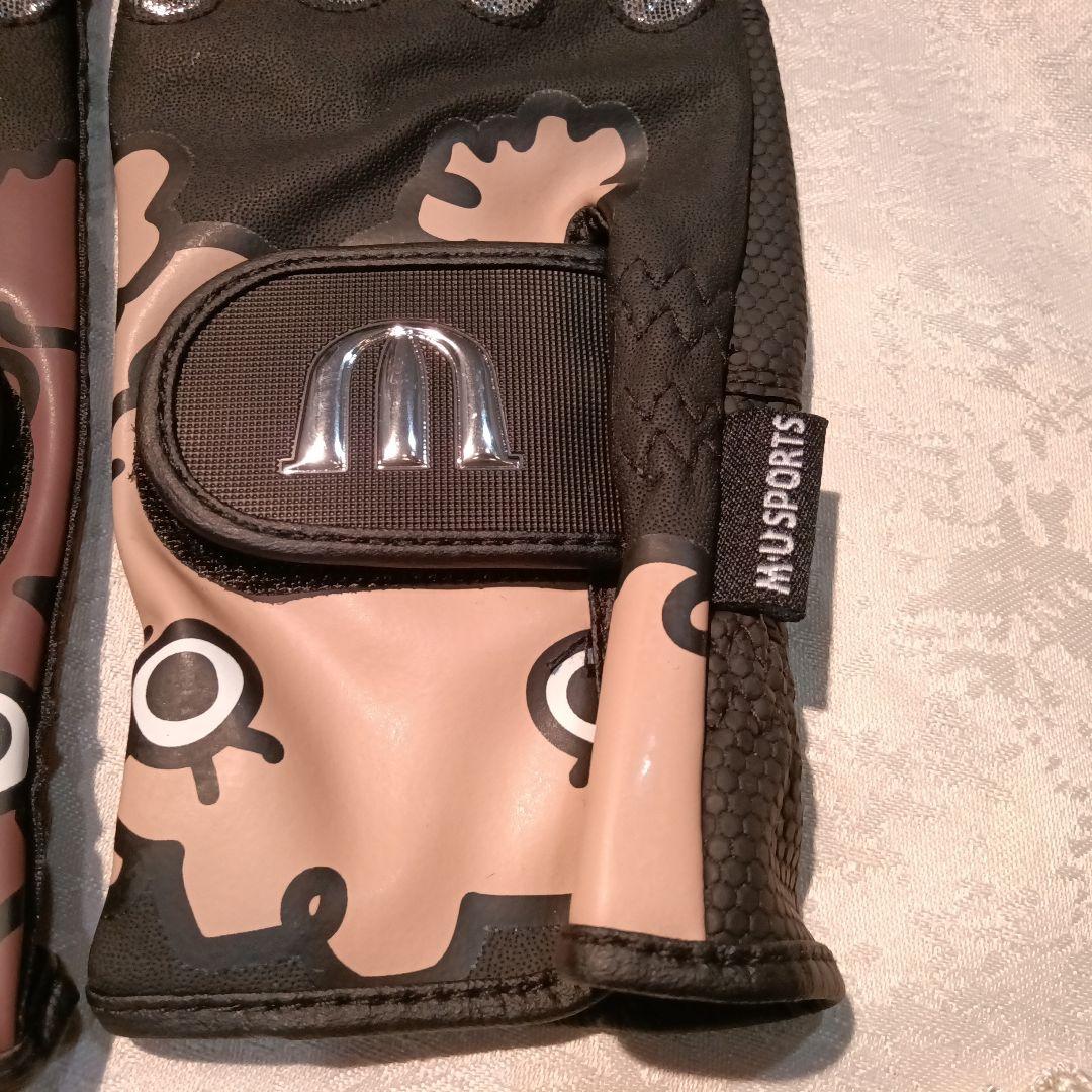 MU SPORTS ゴルフグローブ 手袋 Ｌ 21〜22cm　ブラック/レッド