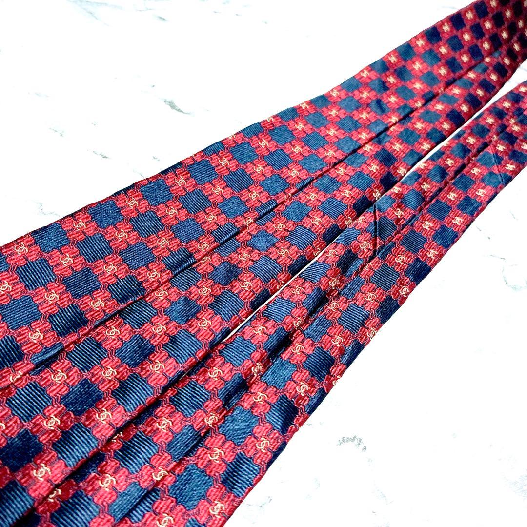 ✨極美品✨使用感なし✨CHANEL ココマーク　クローバー　ブラック　ネクタイ