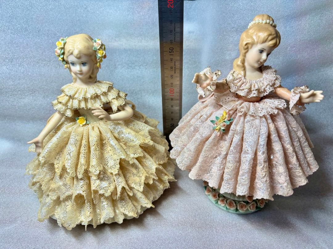 アンティーク陶器レースドール2体セット