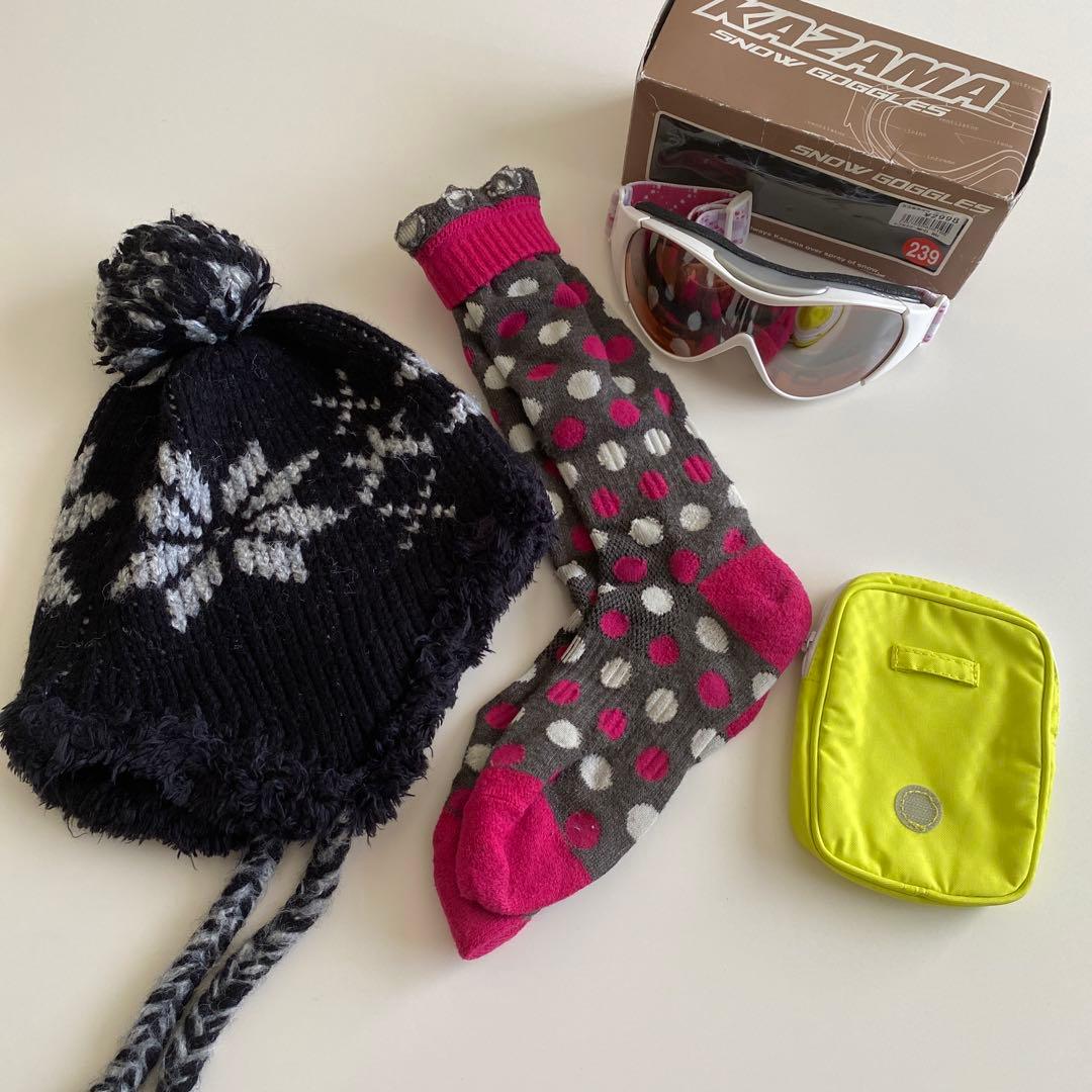 小物・カイロ付きFABLICE スノーボード・スキーウェア チェック柄上L 下M