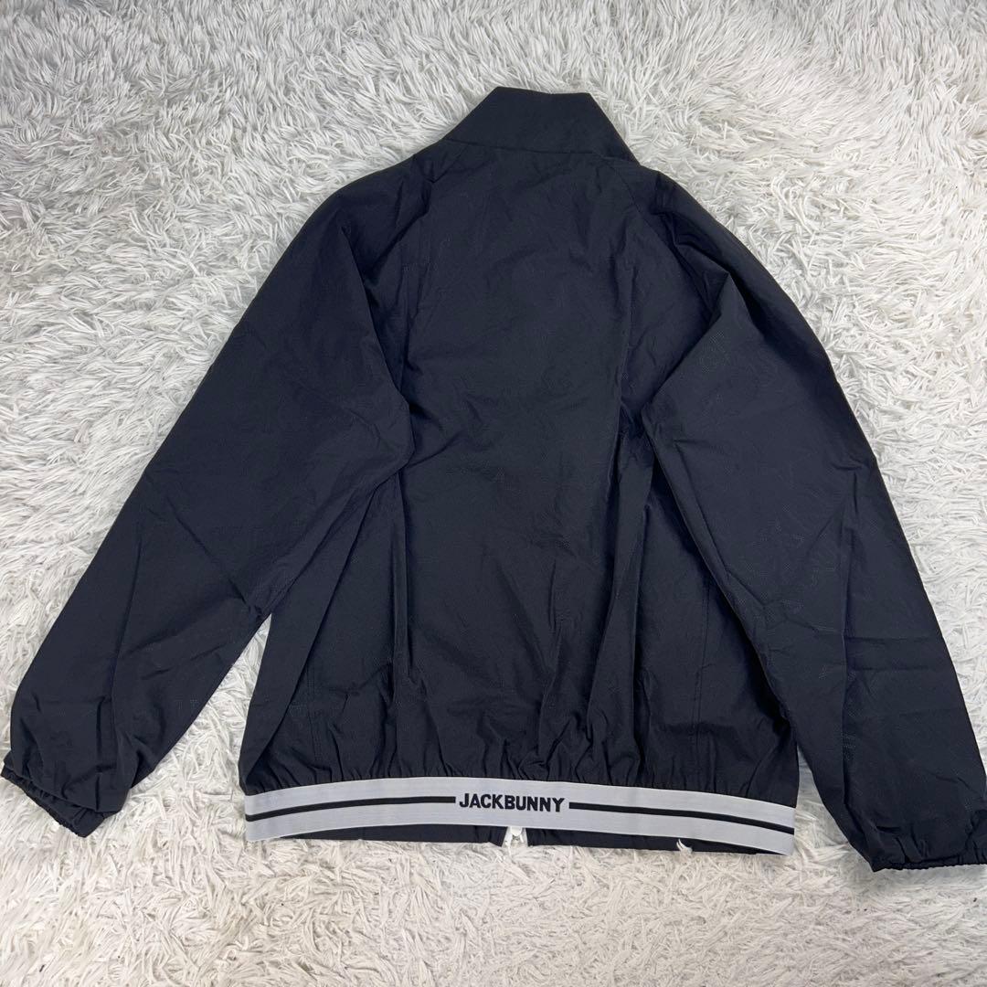 【大きめXL】ジャックバニー　ナイロンジャケット　透湿　ブラック　総柄　ゴルフ