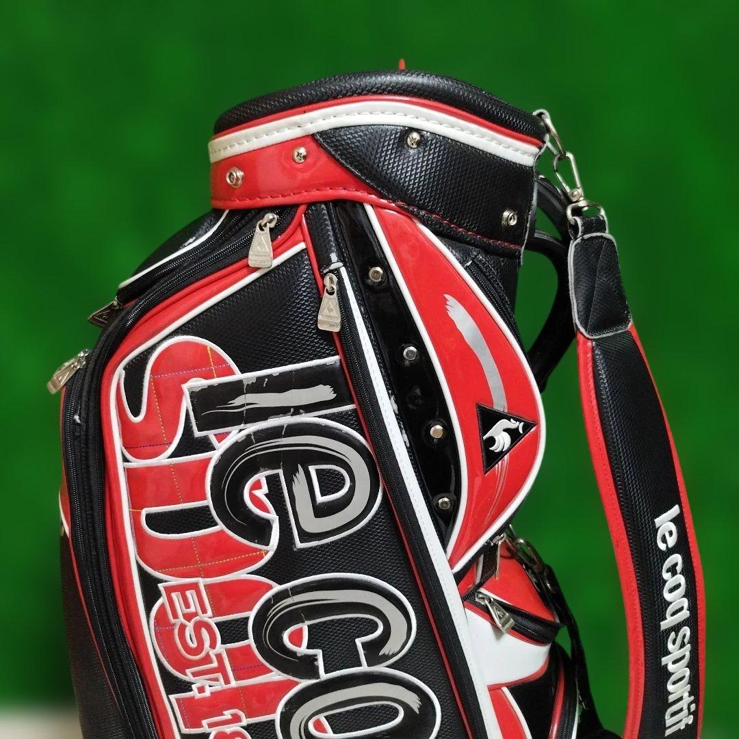 le coq sportif キャディバッグ 赤黒