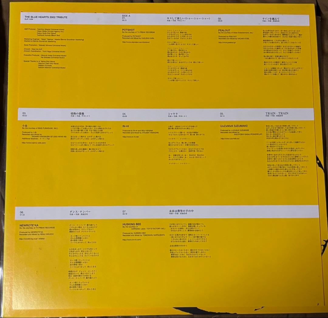 THE BLUE HEARTS 2002 TRIBUTE レコード