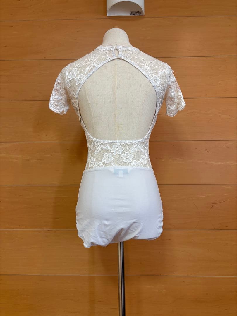 TID ホワイトレースボールルームトップス（白）レッスンウェア