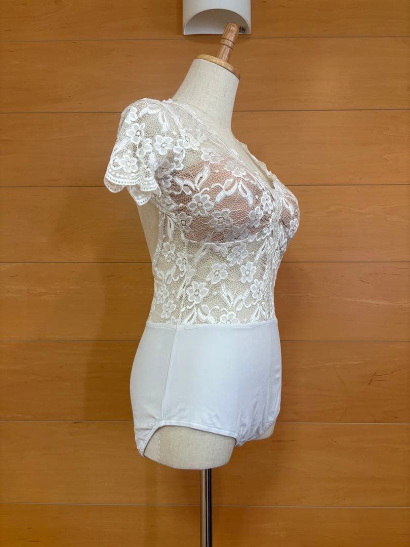 TID ホワイトレースボールルームトップス（白）レッスンウェア