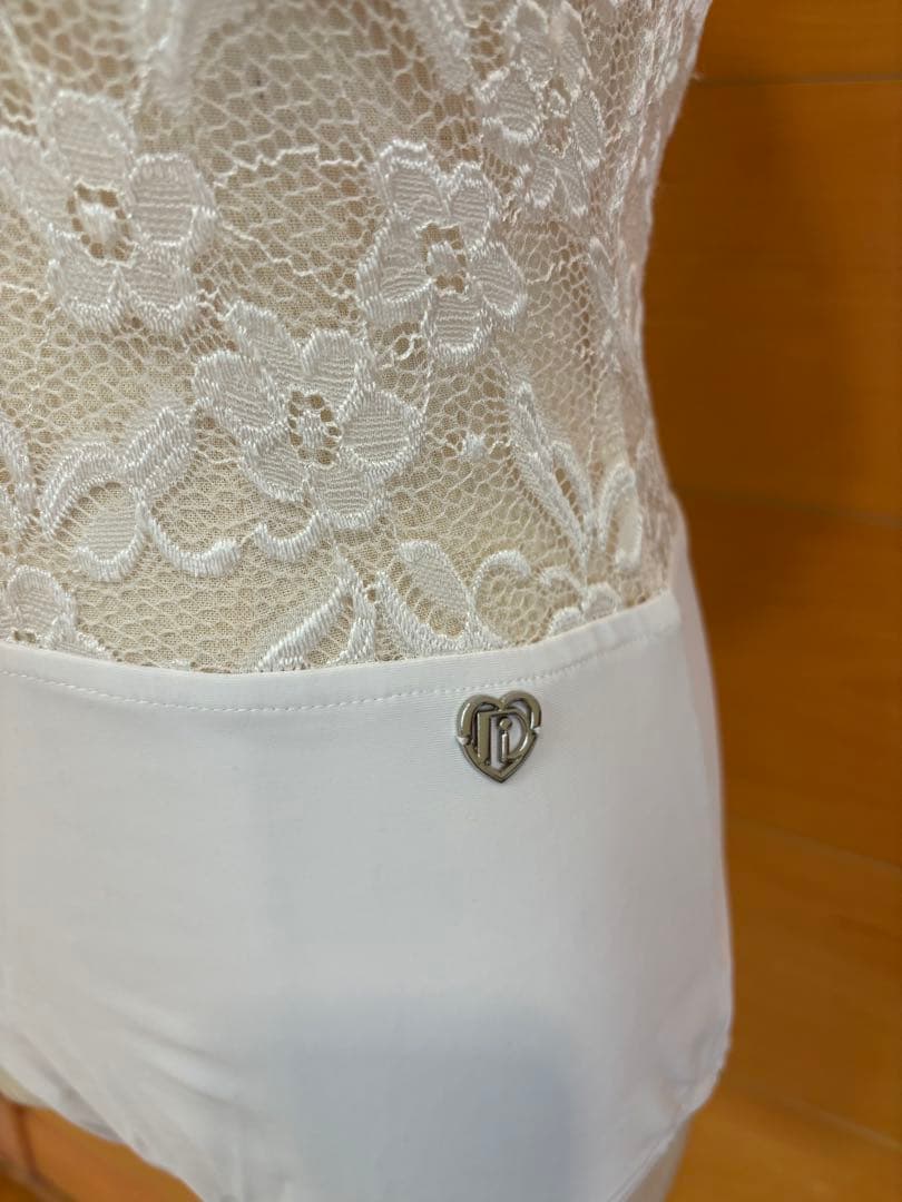 TID ホワイトレースボールルームトップス（白）レッスンウェア