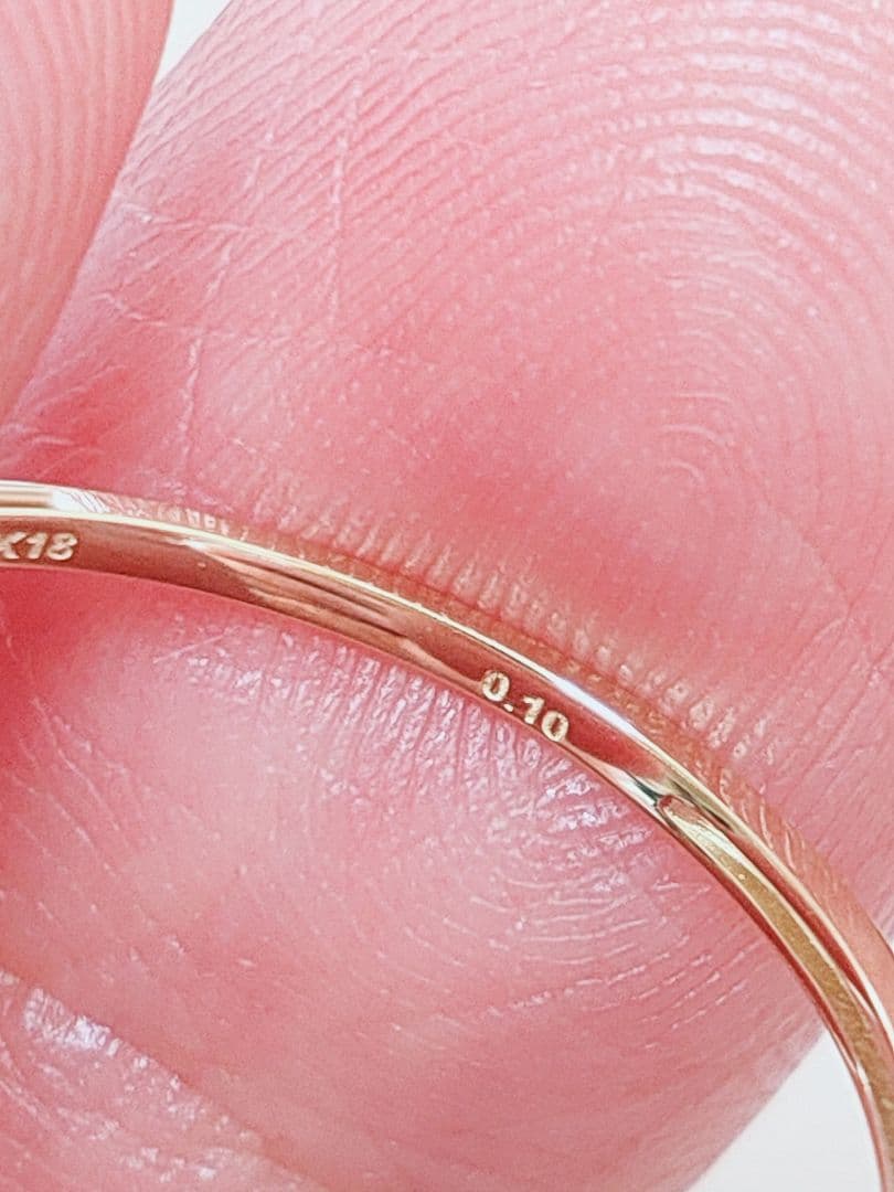 新入荷 未使用 k18YG ダイヤモンド 0.10ct ハーフエタニティ リング