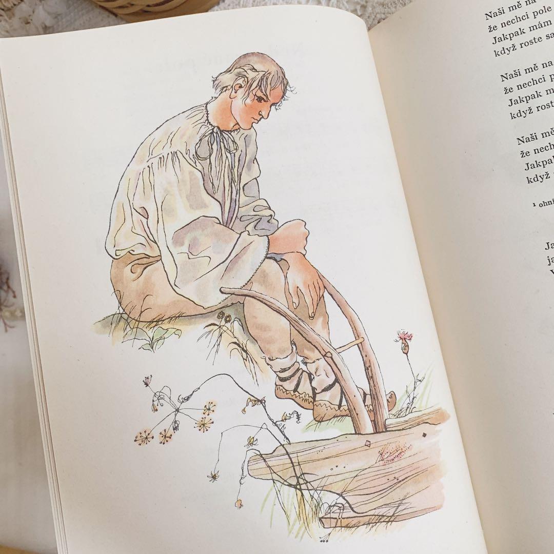 「秋」⋆素敵な挿画のチェコ古書 1954年 カレル・スヴォリンスキー　ビンテージ