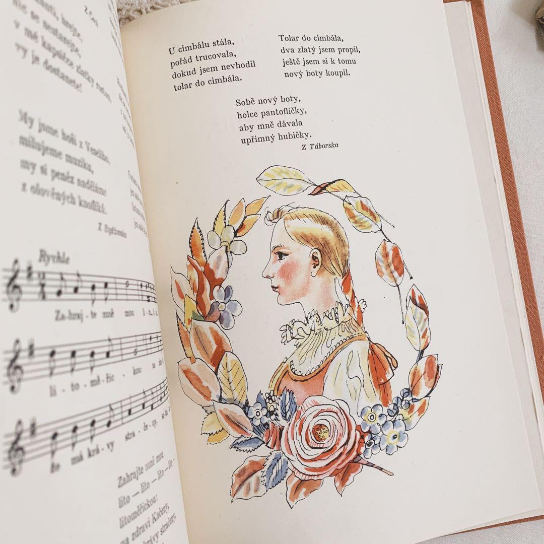 「秋」⋆素敵な挿画のチェコ古書 1954年 カレル・スヴォリンスキー　ビンテージ