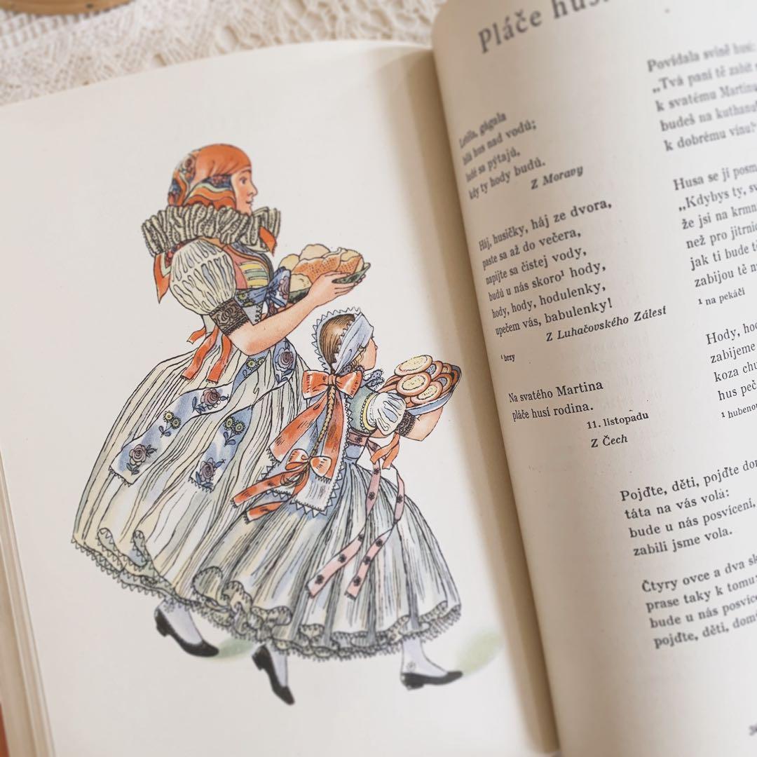 「秋」⋆素敵な挿画のチェコ古書 1954年 カレル・スヴォリンスキー　ビンテージ