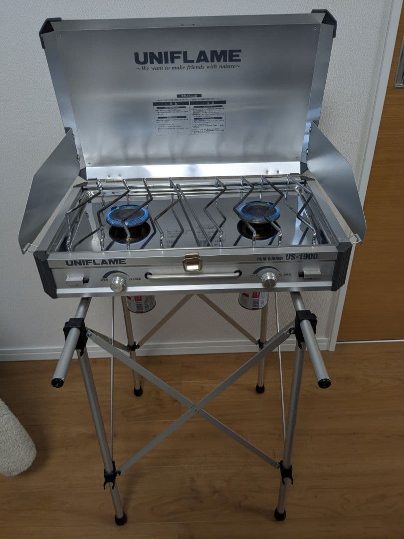 【訳あり】ユニフレーム　ツインバーナーUS-1900＋スタンド