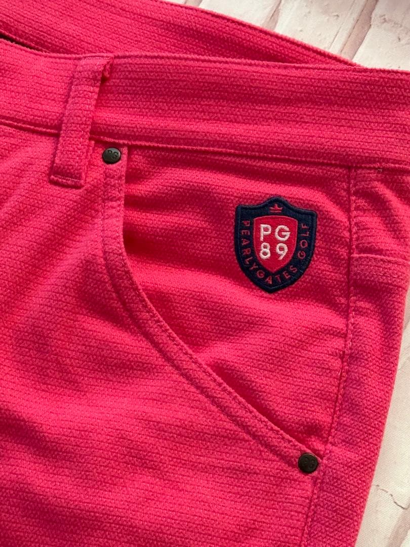 美品 PEARLY GATES ゴルフパンツ ピンク蓄熱裏地 ストレッチ　冬