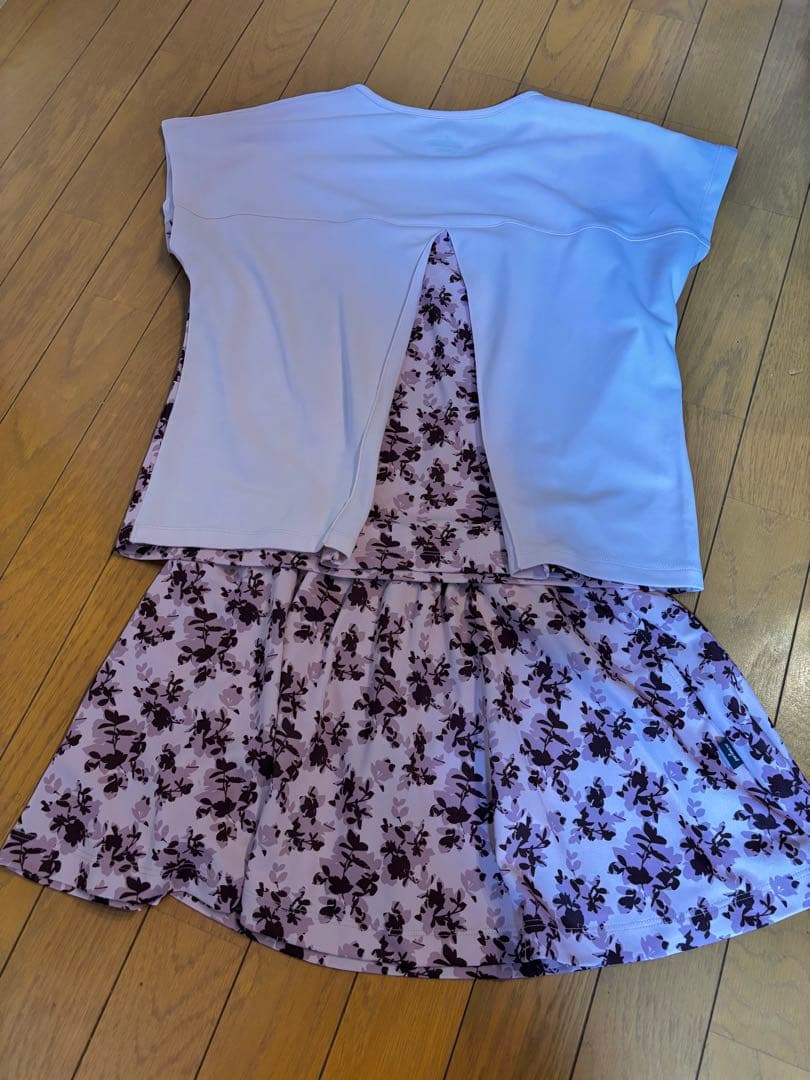 ★Prince ★テニスウェアセットアップ　花柄 ピンクMサイズ