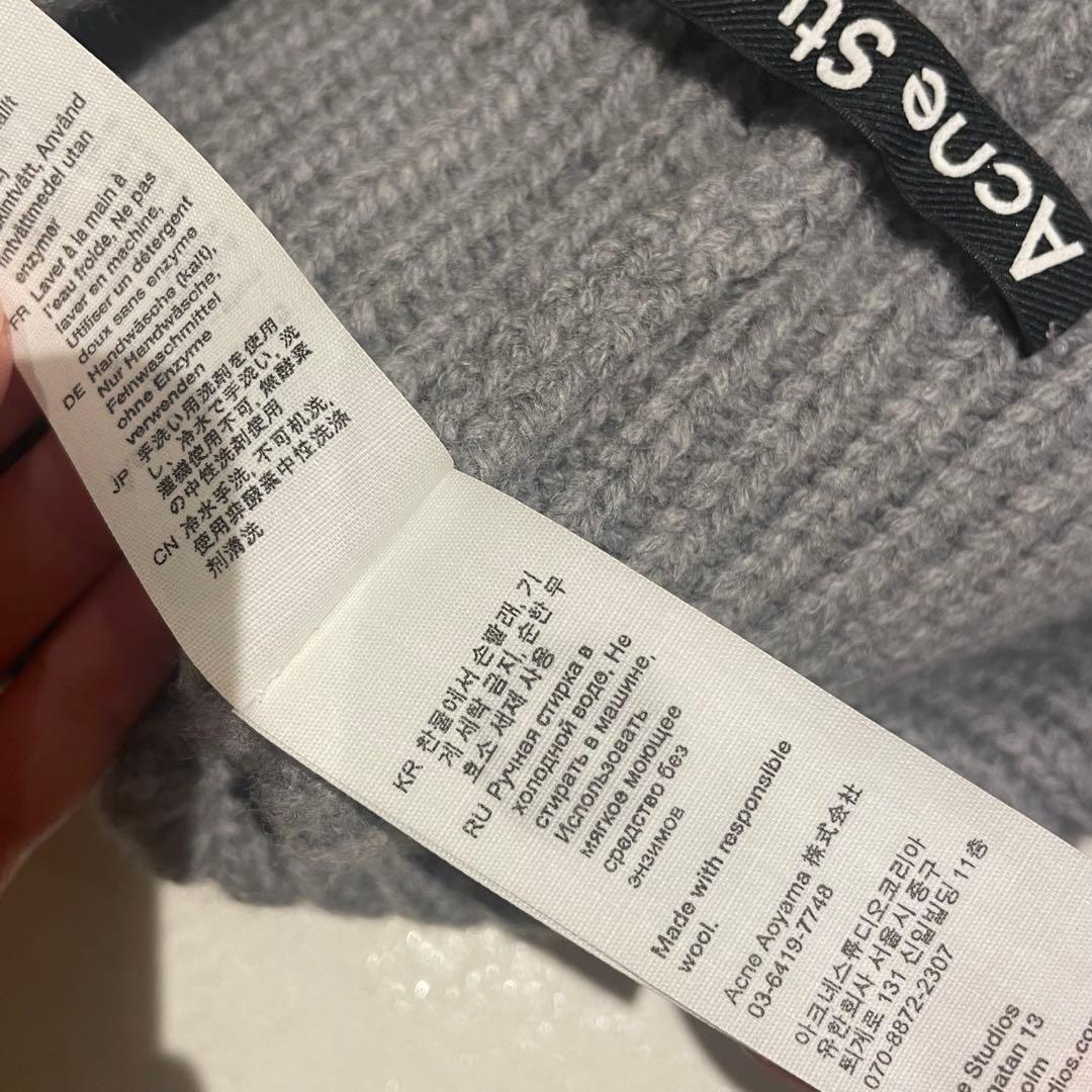 極美品◼️Acne Studios ラージFaceロゴ ビーニー ニット帽
