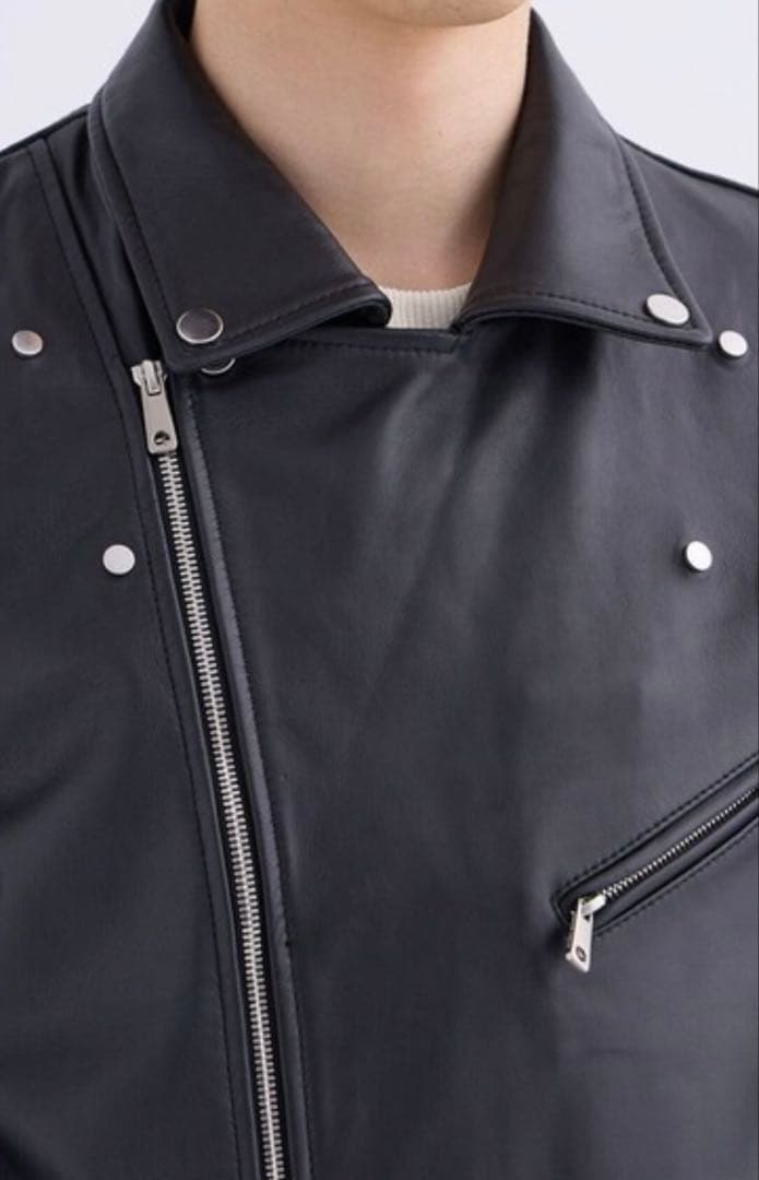 新品　UNITED TOKYO レザーブルゾン　羊革　ダブル　2025年製　黒