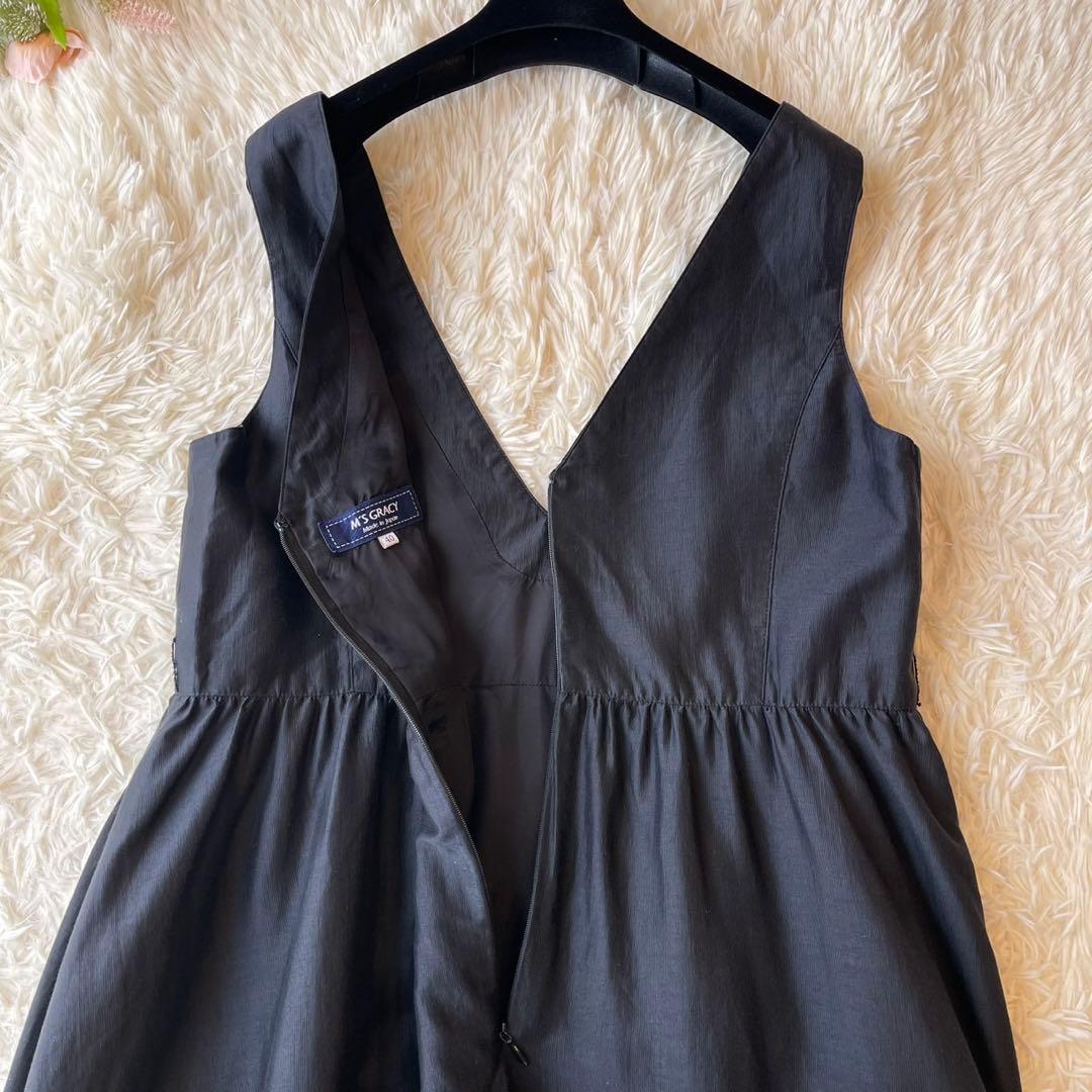 美品 M'S GRACY ジャンパースカート ワンピース ブラック 40