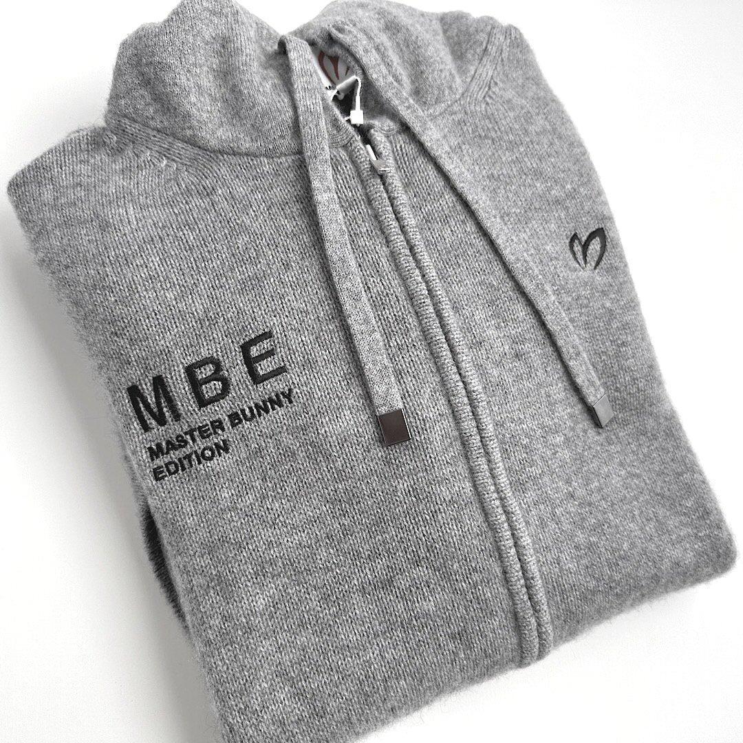 550マスターバニー ウールカシミヤ ニットパーカー メンズ グレー 6 LL