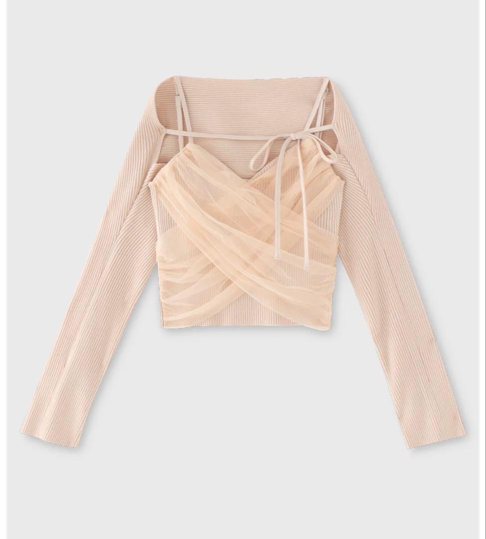 エムミーエメ　チュールニットアンサンブルトップス PNK