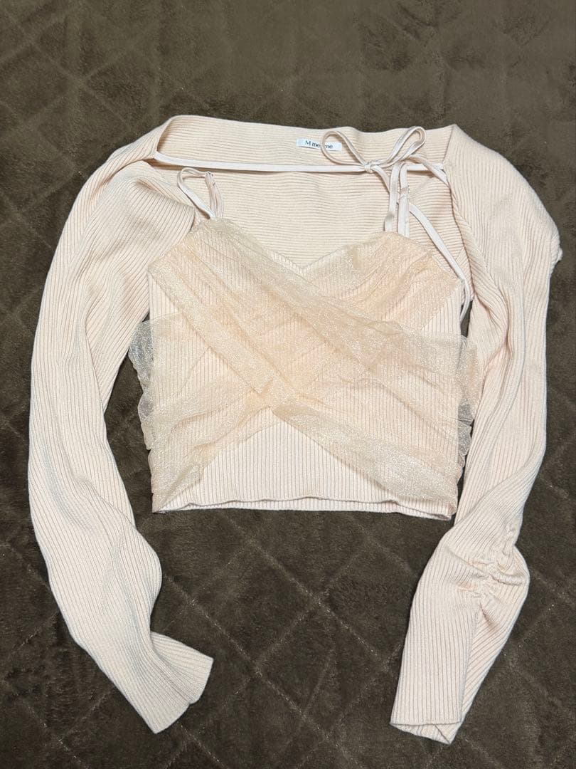 エムミーエメ　チュールニットアンサンブルトップス PNK