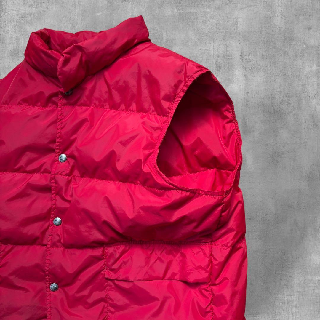 【USA製】80s Woolrich ウールリッチ ダウンベスト 希少レッド　L