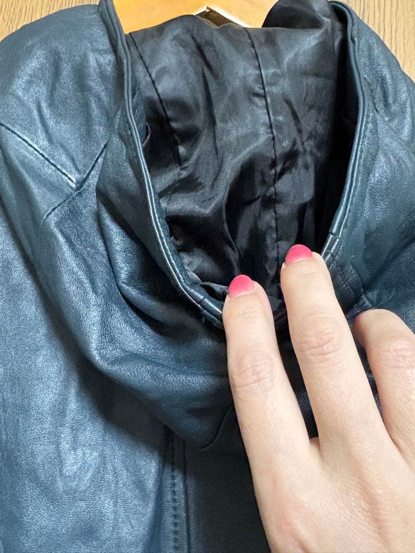 美品　RUPERT EDGEダークブルー ネイビー系　レザージャケット　羊