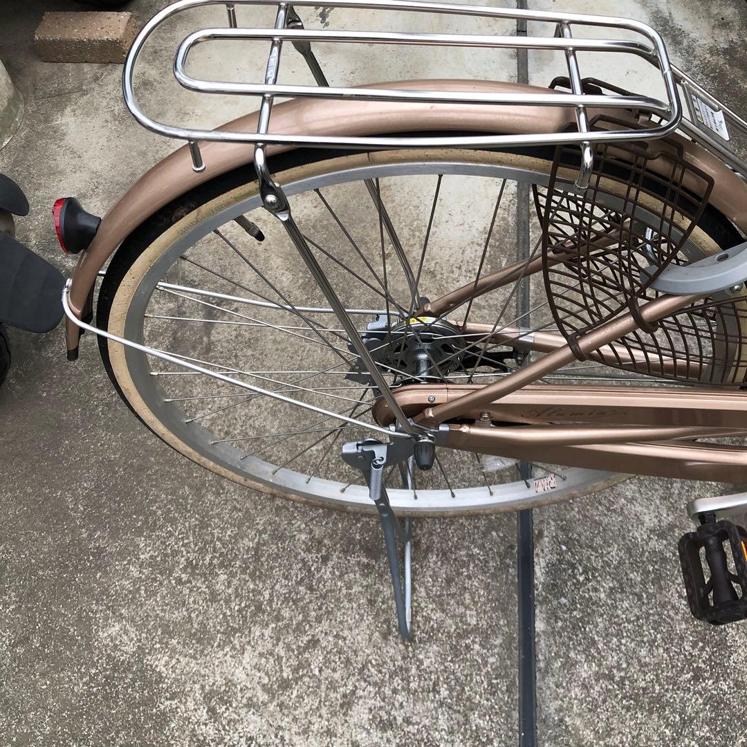 【美品 三島市直接可】ピンク色 前面バスケット付き