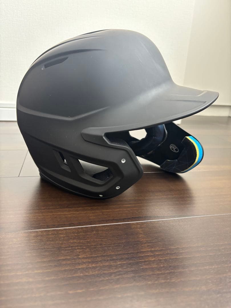 ローリングス　MACH 顎ガード付右打者用ヘルメット つや消しブラック