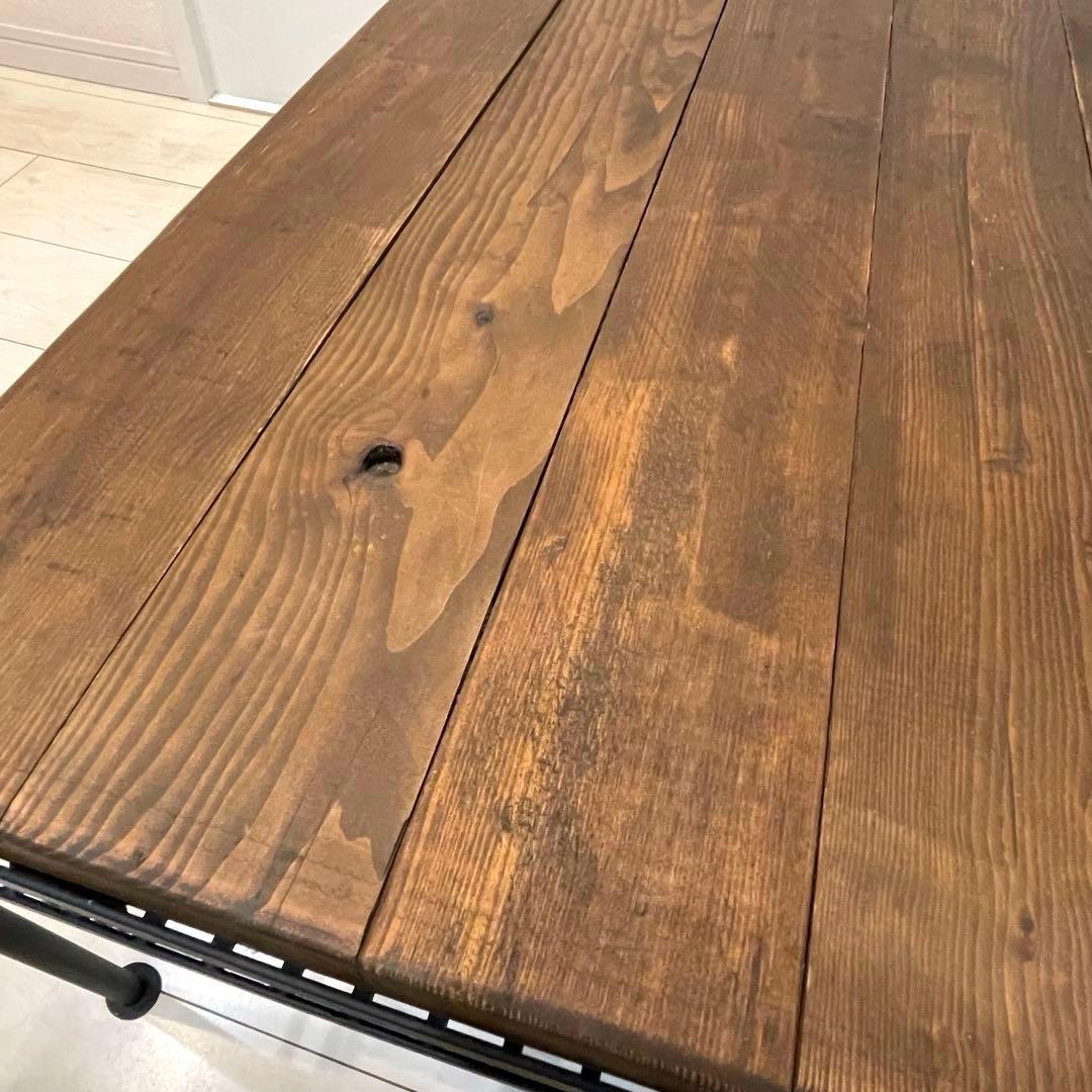 【美品】KeLT ケルト ローテーブル 棚付き アイアン×木製 インダストリアル