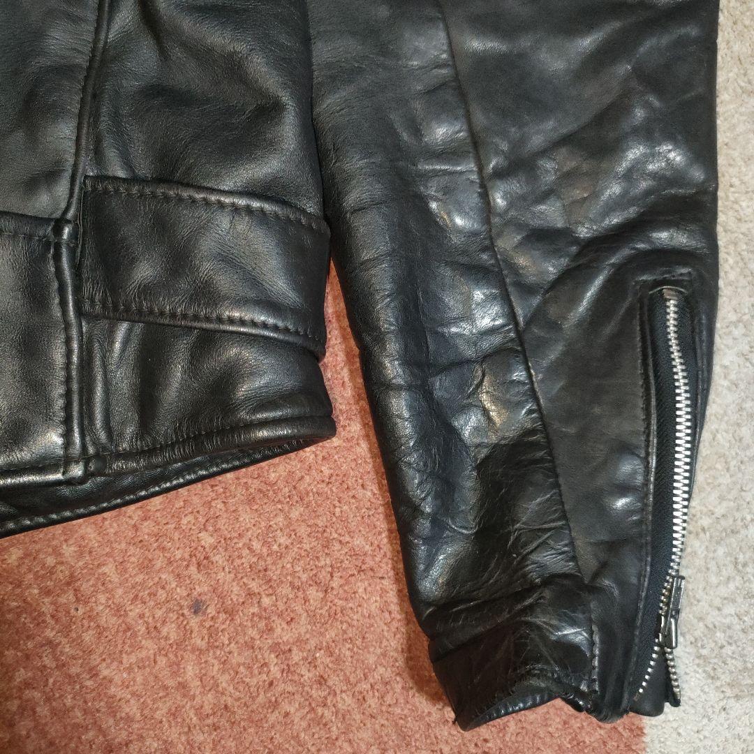 絶版１１８Schottダブルライダース618の革違いバイカータグ４０小型バックル