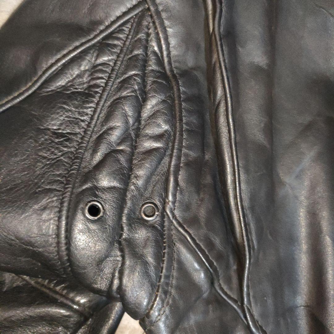 絶版１１８Schottダブルライダース618の革違いバイカータグ４０小型バックル