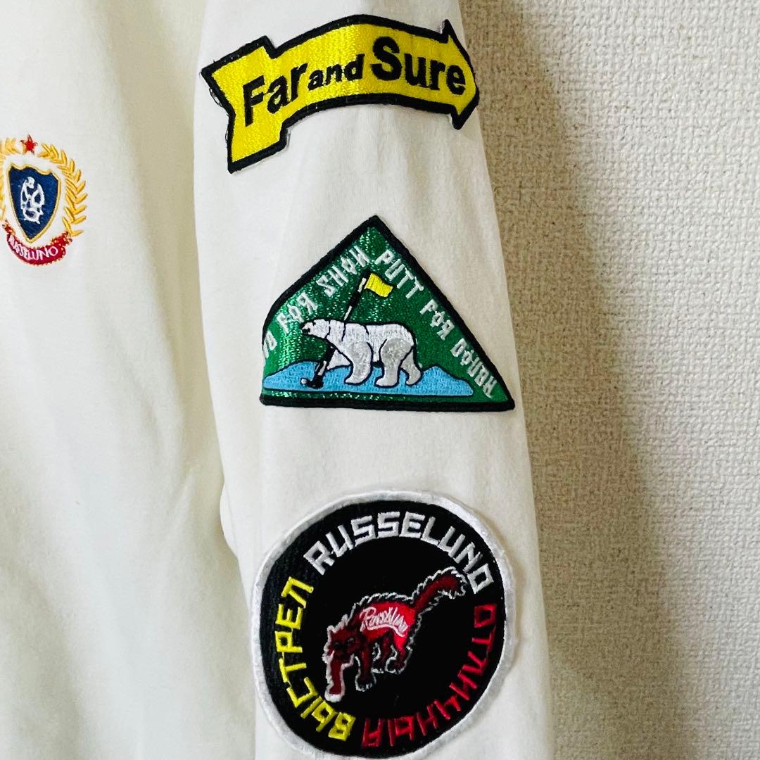 ラッセルノ　ジャケット　スウェット　ゴルフウェア　ワッペン　白　サイズ1(M)