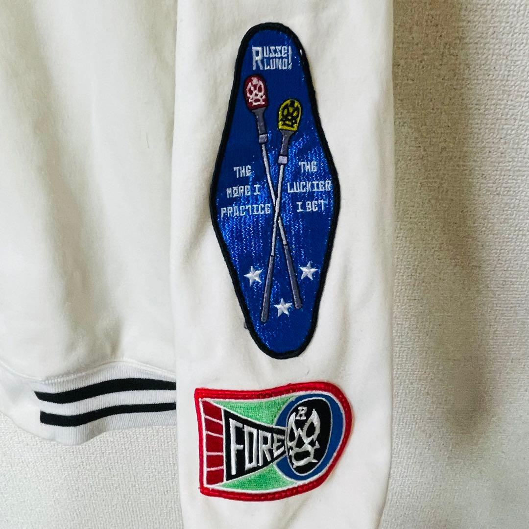 ラッセルノ　ジャケット　スウェット　ゴルフウェア　ワッペン　白　サイズ1(M)