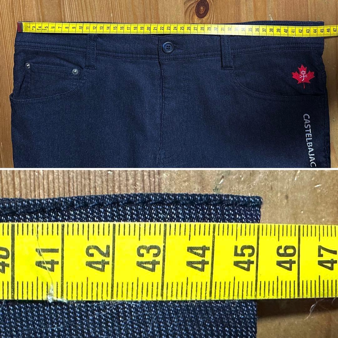 ☆美品☆ CASTELBAJAC 裏起毛 暖 高ストレッチパンツ チノパン 刺繍