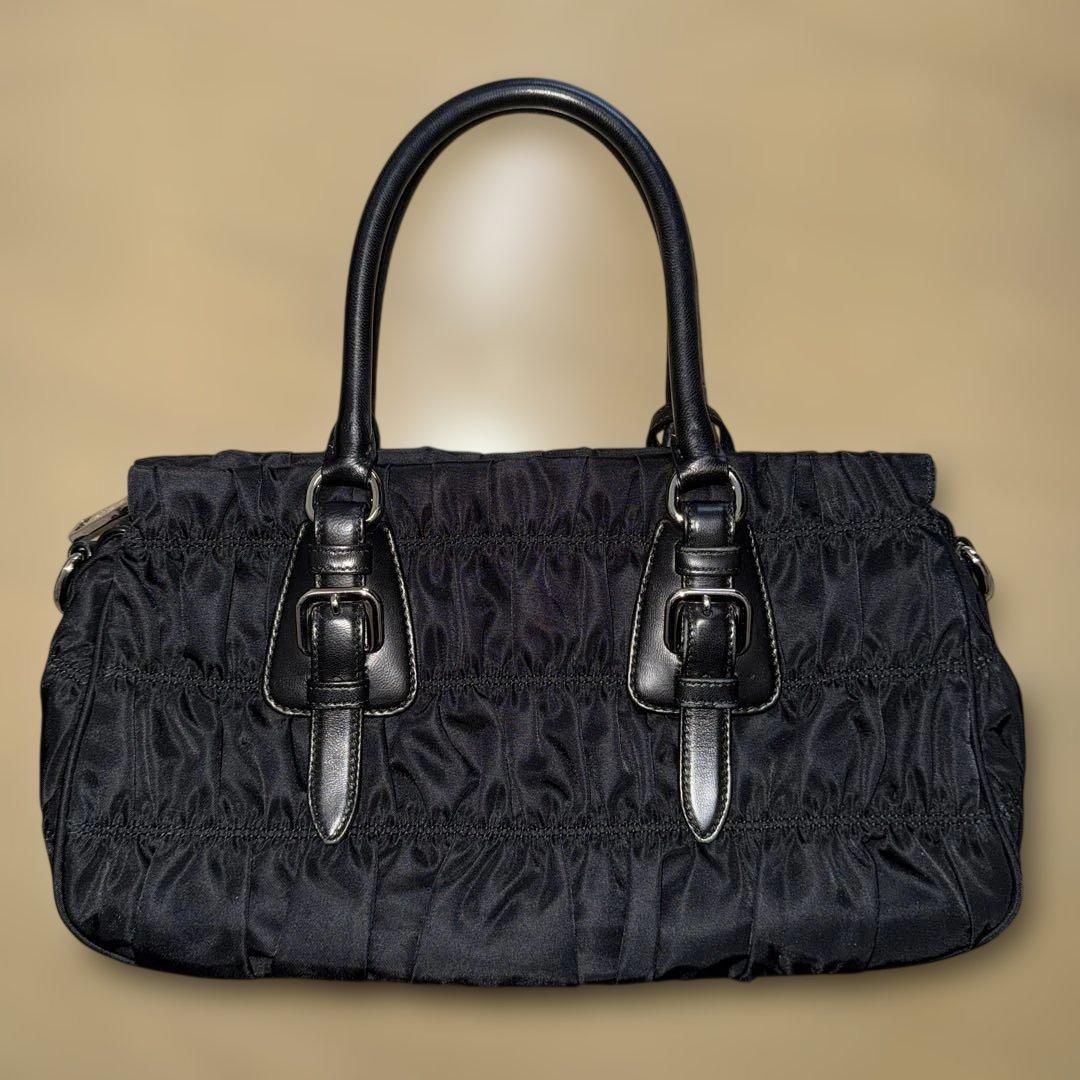 PRADA 2WAYナイロンバッグ 黒 ギャザー