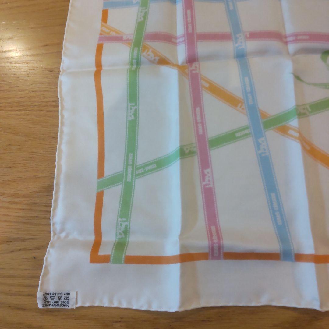 エルメス ボルデュック リボン柄 カレ45 スカーフ