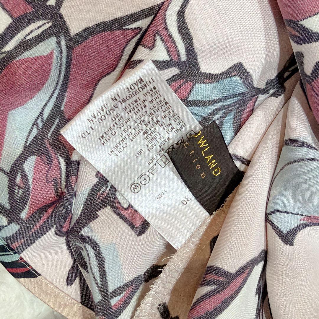 トゥモローランド 近年 エスターリーフプリント ネックブラウス ピンク S