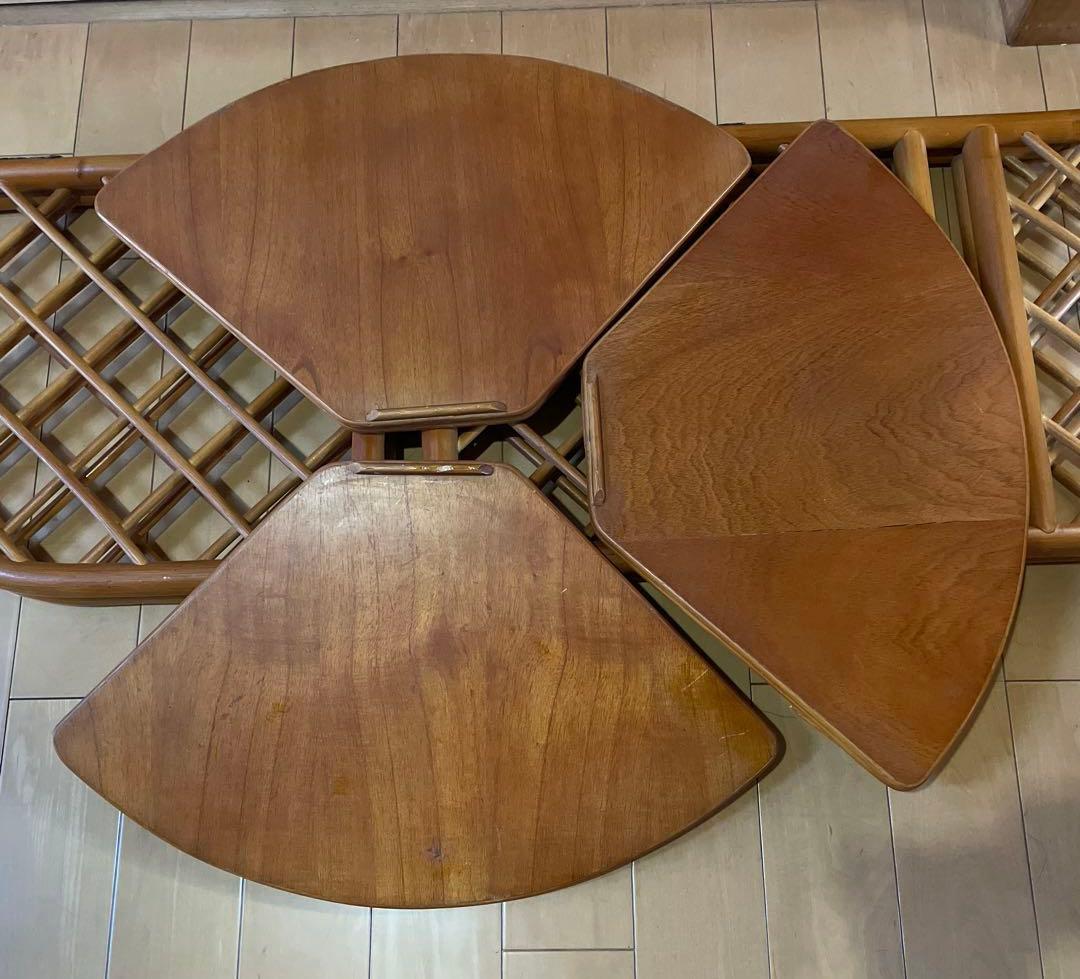 籐 ラタン チェスト三段 レトロ コーナーラック パーテーション 折りたたみ式