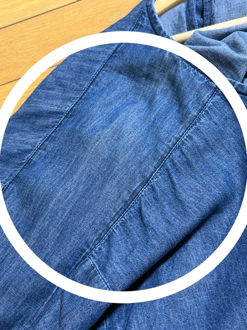 アズノウアズ a.no.ne.ne. オオラカ　デニムギャザーワンピース刺繍入り