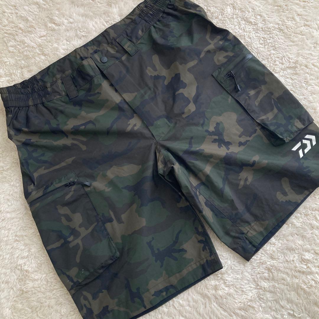 DAIWAレインマックス　ハーフパンツ　迷彩　カモフラ　XL