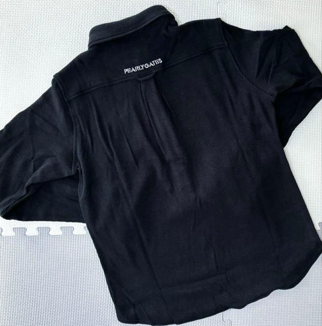 パーリーゲイツ リブワッフル ボタンダウン長袖ポロシャツ（D.NAVY／5）