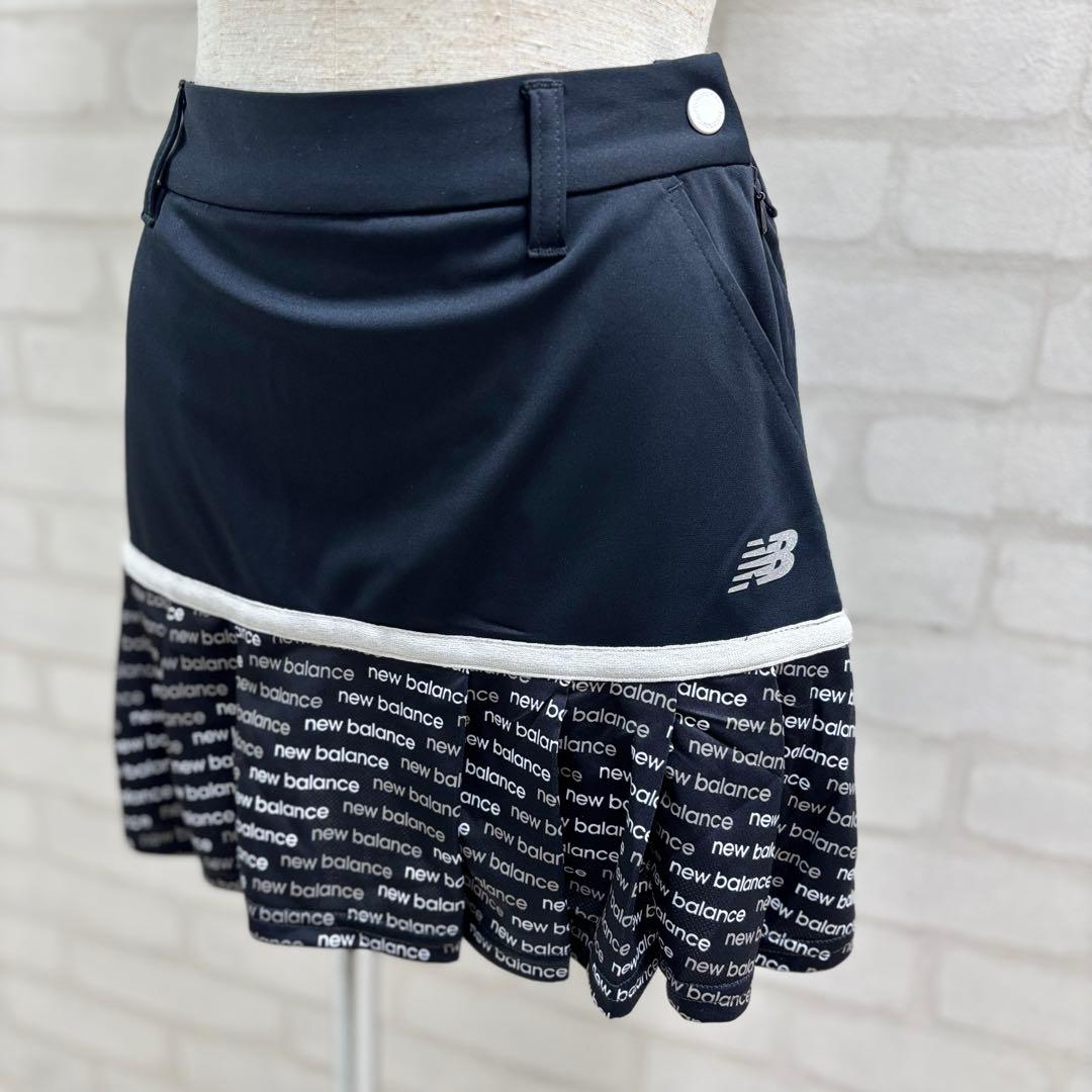 ★美品★ new balance ゴルフウェア スカート 黒 フリル付き