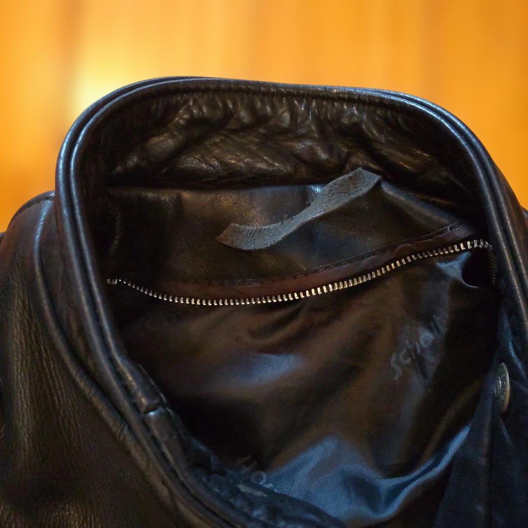 Schottブラックレザーシングルライダース141 サイズ40