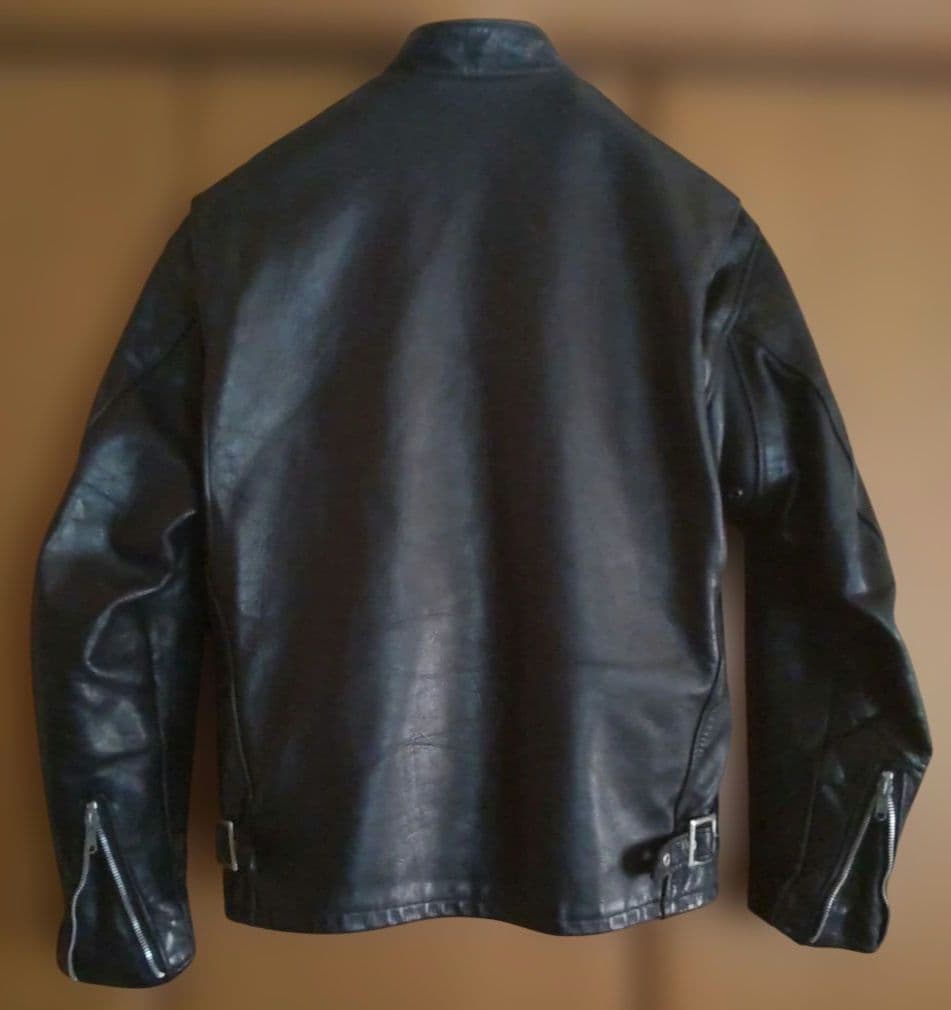 Schottブラックレザーシングルライダース141 サイズ40