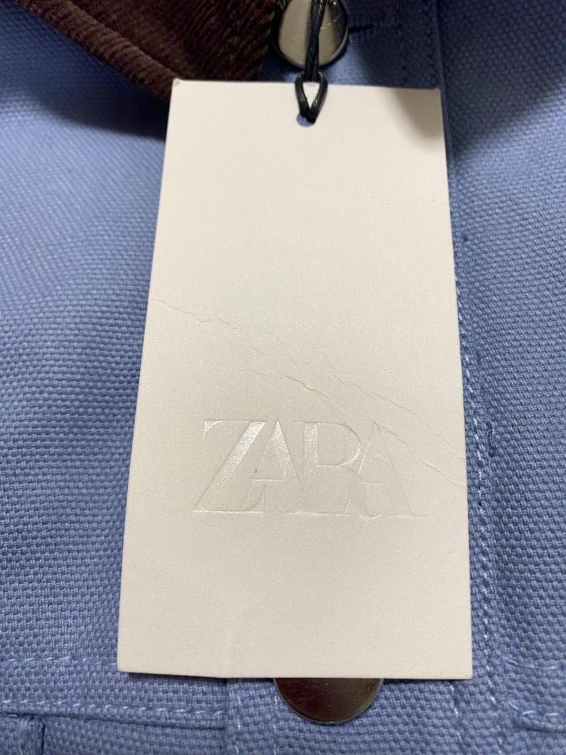 完売品 ザラ コントラストカラーパフジャケット 空色 XS